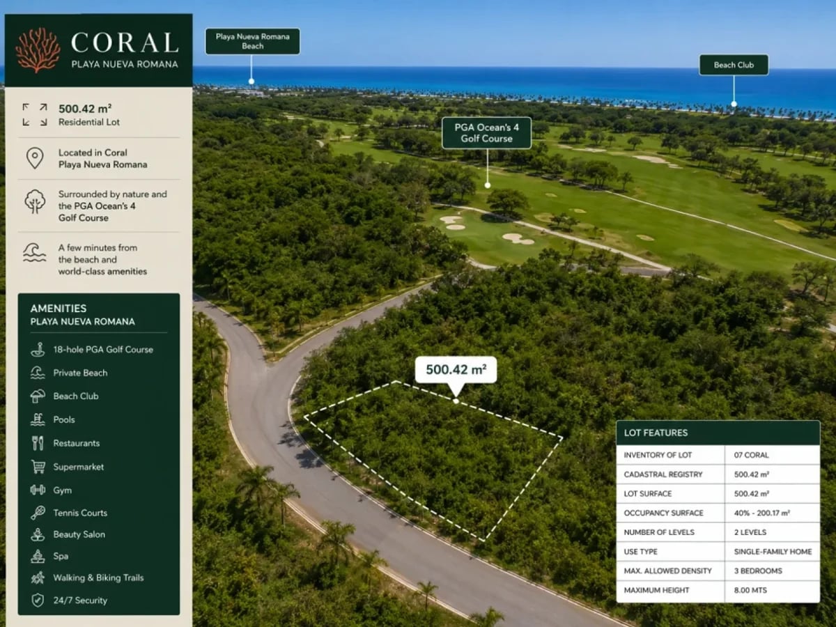 Terreno en Playa Nueva Romana con Golf y Playa – foto 1