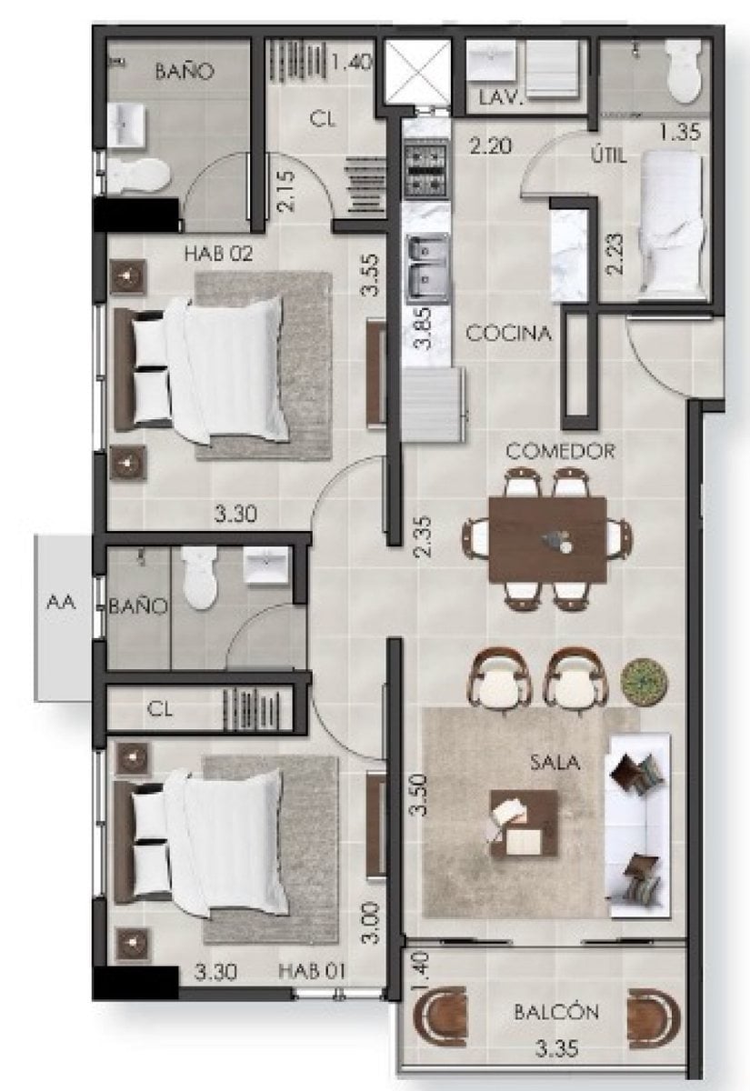Apartamento 1 habitacion en Evaristo Morales – foto 3