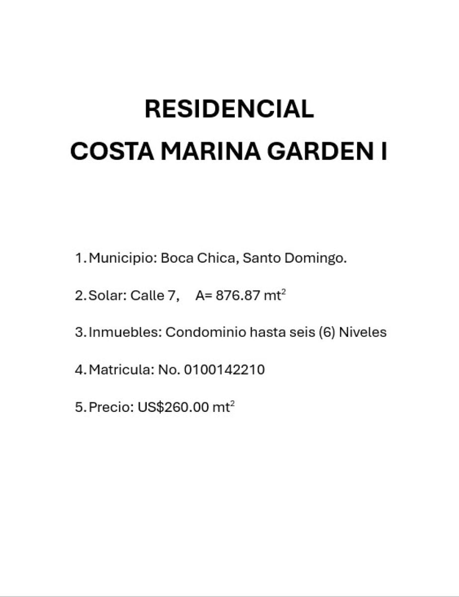 Terreno en Boca Chica para venta – foto 2