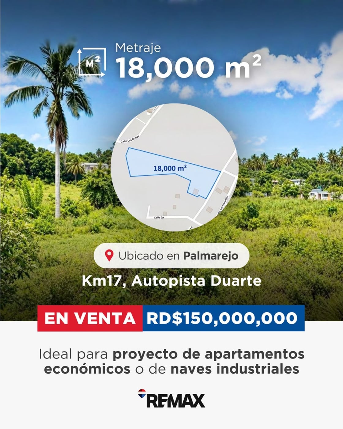 Solar en venta, Km 17 Auto. Duarte – foto 1
