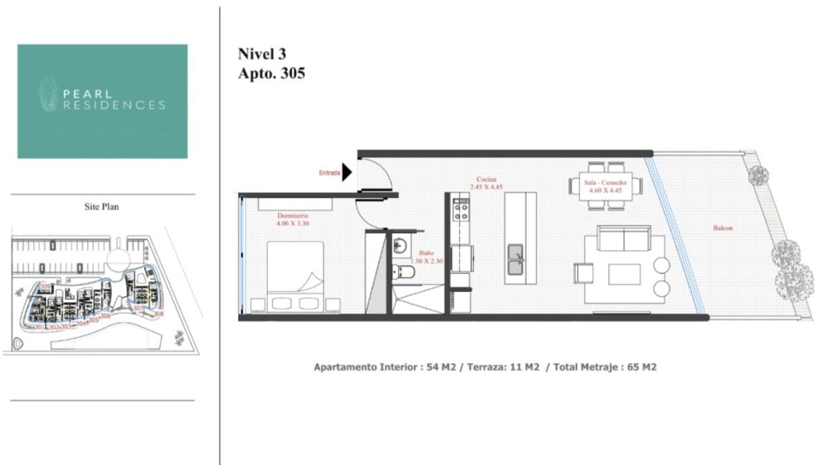 Apartamento 1 habitación, 65 m², balcón con vista – foto 7